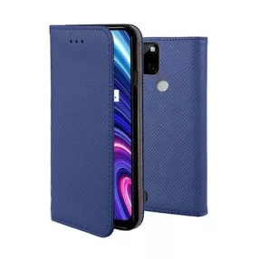   Realme C21Y / C25Y könyvtok, fliptok, telefon tok, mágneszáras, bankkártyatartós, sötétkék