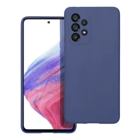   Samsung Galaxy A73 5G szilikon tok, hátlaptok, telefon tok, velúr belsővel, matt, kék, Silicon