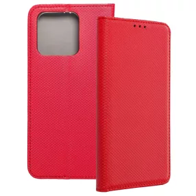   Xiaomi Redmi 10A könyvtok, fliptok, telefon tok, mágneszáras, bankkártyatartós, piros