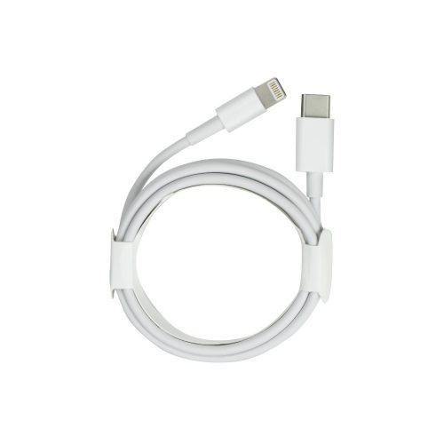 iPhone adatkábel, töltőkábel, iPhone 8pin, lightning - Type-C, fehér, 12W 1m