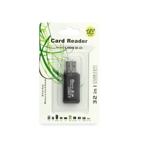 USB OTG fekete memóriakártya olvasó 2,0