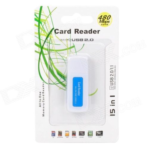USB OTG fehér -kék memóriakártya olvasó 2,0
