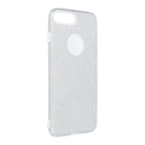 iPhone 7 Plus / 8 Plus szilikon tok, hátlaptok, telefon tok, csillámos, ezüst