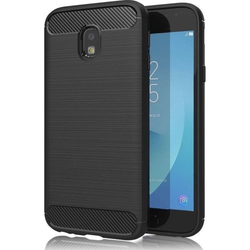 Samsung Galaxy J3 2017 szilikon tok, hátlaptok, telefon tok, karbon mintás, fekete, Carbon Case