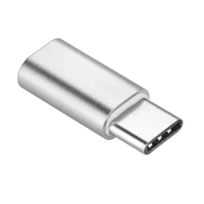 Adapter, átalakító, OTG, Micro usb -> Type-C, ezüst,