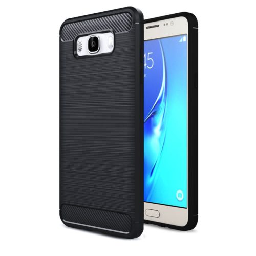 Samsung Galaxy J7 2016 szilikon tok, hátlaptok, telefon tok, karbon mintás, fekete, Carbon Case