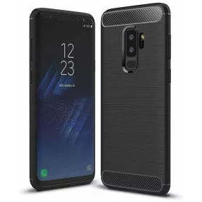   Samsung Galaxy S9 Plus szilikon tok, hátlaptok, telefon tok, karbon mintás, fekete, Carbon Case