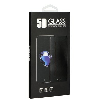 Huawei P20 Lite üvegfólia, tempered glass, előlapi, 5D, edzett, hajlított, fekete kerettel