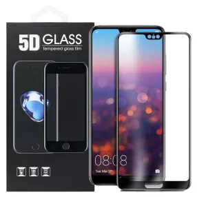  Huawei P20 Pro üvegfólia, tempered glass, előlapi, 5D, edzett, hajlított, fekete kerettel