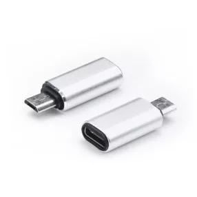Adapter, átalakító, OTG, Type-C -> Micro usb, ezüst