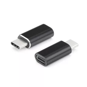 Adapter, OTG, iPhone 8pin, lightning -> Type-C, fekete