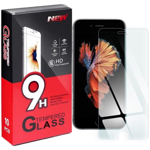 iPhone 6 / 6S üvegfólia, tempered glass, előlapi, edzett, 10db/csomag