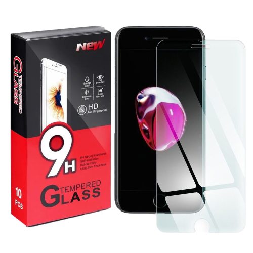 iPhone 7 / 8 / SE 2020 / SE 2022 üvegfólia, tempered glass, előlapi, edzett, 10db/csomag
