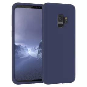  Samsung Galaxy S9 szilikon tok, hátlaptok, telefon tok, beépített fémlappal, sötétkék