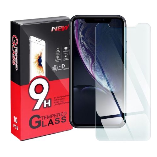 iPhone 11 / XR üvegfólia, tempered glass, előlapi, edzett, 10db/csomag