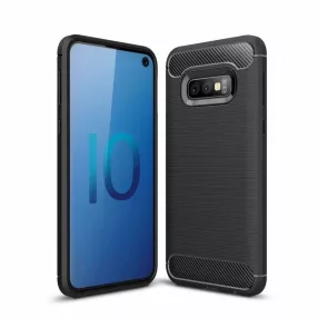   Samsung Galaxy S10e szilikon tok, hátlaptok, telefon tok, karbon mintás, fekete, Carbon Case