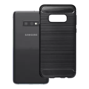   Samsung Galaxy S10e szilikon tok, hátlaptok, telefon tok, karbon mintás, fekete, Carbon Case