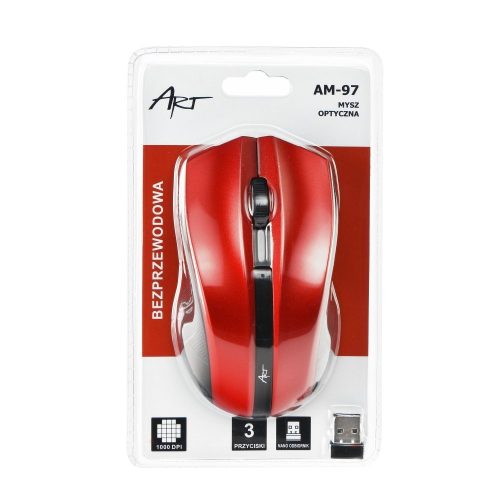 ART AM-97 wireless vezeték nélküli piros egér