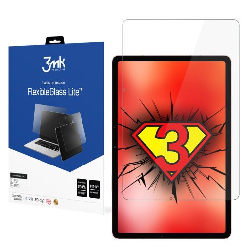 Samsung Galaxy Tab S7 Plus (12,4 col) üvegfólia, képernyővédő fólia, kijelzővédő, flexibilis, hibrid, SM-T970N, SM-T976B, 3MK FlexibleGlass Lite