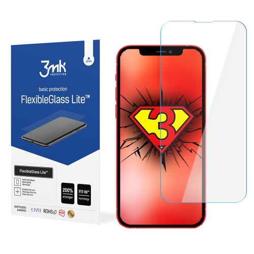 iPhone 13 Pro Max üvegfólia, tempered glass, előlapi, flexibilis, hibrid, 3MK Flexible Glass Lite