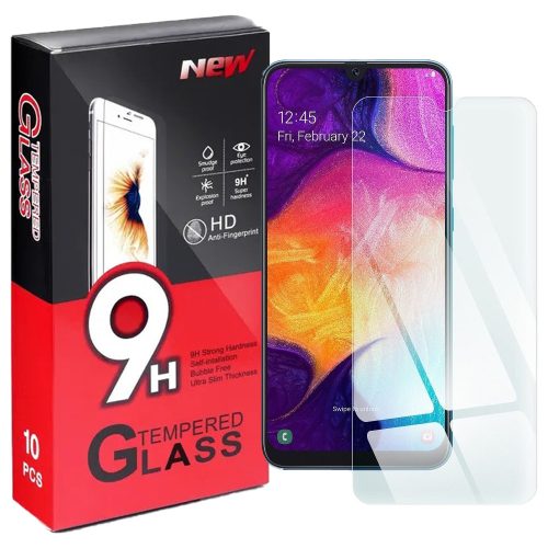 Samsung Galaxy A50 / A30s üvegfólia, tempered glass, előlapi, edzett, 10db/csomag
