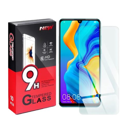 Huawei P30 Lite üvegfólia, tempered glass, előlapi, edzett, 10db/csomag