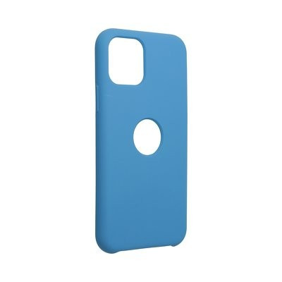 iPhone 11 Pro szilikon tok, hátlaptok, telefon tok, velúr belsővel, logonál kivágott, matt, kék, Silicone Premium