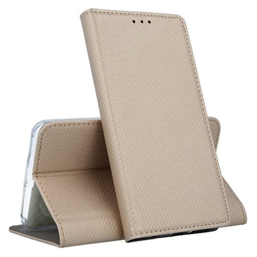 Huawei Mate 30 Lite könyvtok, fliptok, telefon tok, bankkártyatartós, mágneszáras, arany, Smart Case book