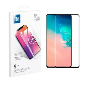   Samsung Galaxy Note 10 üvegfólia, tempered glass, előlapi, 5D, edzett, hajlított, tokbarát, fekete kerettel, Bluestar