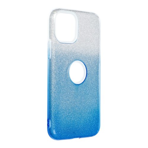 iPhone 11 Pro Max szilikon tok, hátlaptok, telefon tok, csillámos, kék-ezüst