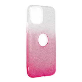   iPhone 11 Pro szilikon tok, hátlaptok, telefon tok, csillámos, pink-ezüst, Shining Case