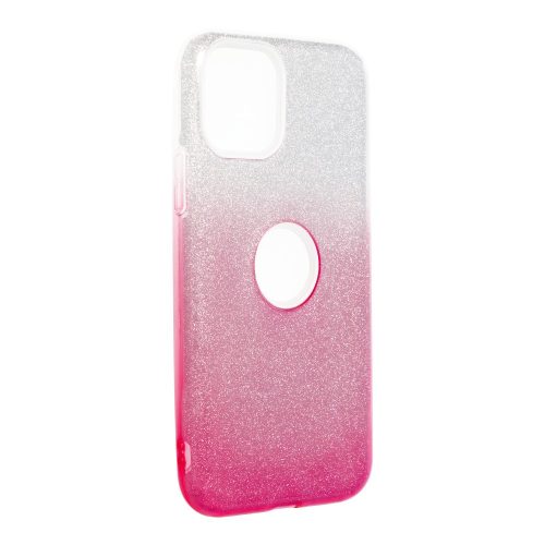 iPhone 11 Pro szilikon tok, hátlaptok, telefon tok, csillámos, pink-ezüst