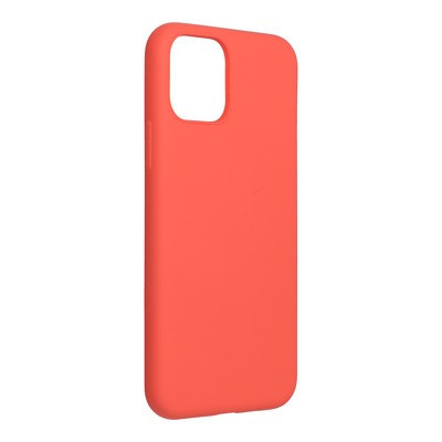 iPhone 11 Pro Max szilikon tok, hátlaptok, telefon tok, velúr belsővel, matt, barack színű, Silicone