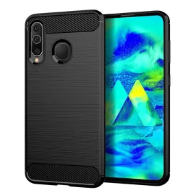   Samsung Galaxy A20s szilikon tok, hátlaptok, telefon tok, karbon mintás, fekete, Carbon case