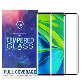   Xiaomi Mi Note 10 / Mi Note 10 Pro üvegfólia, tempered glass, előlapi, 5D, edzett, hajlított, fekete kerettel
