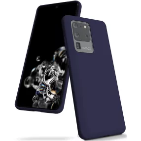   Samsung Galaxy S20 Ultra 5G szilikon tok, hátlaptok, telefon tok, matt, sötétkék, Soft