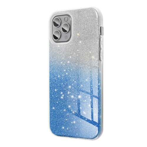 Samsung Galaxy S20 / S20 5G szilikon tok, hátlaptok, telefon tok, csillámos, kék-ezüst
