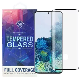   Samsung Galaxy S20 Ultra 5G üvegfólia, tempered glass, előlapi, 5D, edzett, hajlított, ujjlenyomat olvasónál kivágott, fekete kerettel