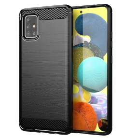   Samsung Galaxy A31 szilikon tok, hátlaptok, telefon tok, karbon mintás, fekete, Carbon case