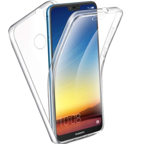 Huawei P Smart Plus 2019 telefon tok, szilikon előlap+műanyag hátlap, elő+hátlapi, 360 fokos védelem, átlátszó