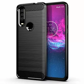   Huawei Y6P szilikon tok, hátlaptok, telefon tok, karbon mintás, fekete, Carbon case