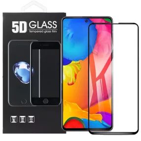   Samsung Galaxy A21s üvegfólia, tempered glass, előlapi, 5D, edzett, hajlított, fekete kerettel