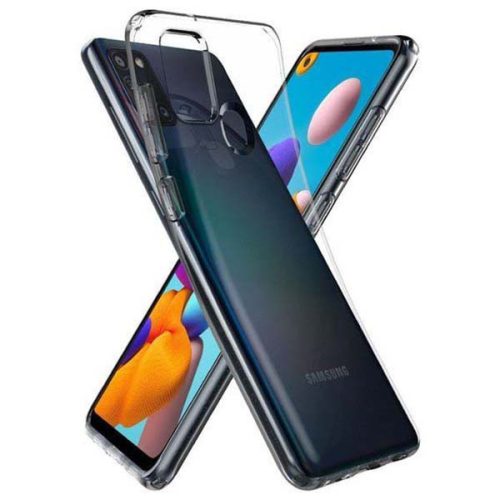 Samsung Galaxy A21s szilikon tok, hátlaptok, telefon tok, vastag, átlátszó, 2mm