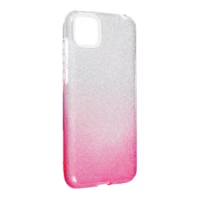   Huawei Y5P szilikon tok, hátlaptok, telefon tok, csillámos, pink-ezüst, Shining Case
