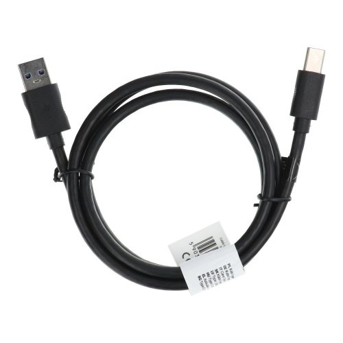 USB-C (Type-C) adatkábel, töltőkábel, USB-USB-C, hosszított csatlakozóval, 8mm, ütésálló telefonokhoz, fekete, 5A 1m, C393