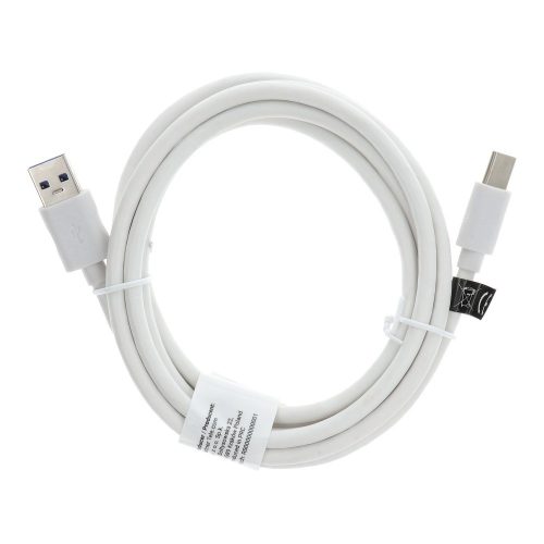 USB-C (Type-C) adatkábel, töltőkábel, USB-USB-C, hosszított csatlakozóval, 8mm, ütésálló telefonokhoz, fehér, 3A 2m, C393
