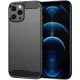 iPhone 12 Pro Max szilikon tok, hátlaptok, telefon tok, karbon mintás, fekete, Carbon case