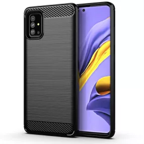   Samsung Galaxy A51 5G szilikon tok, hátlaptok, telefon tok, karbon mintás, fekete, Carbon case