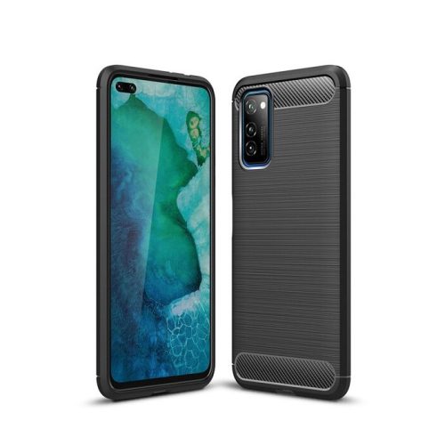 Honor V30 / V30 Pro szilikon tok, hátlaptok, telefon tok, karbon mintás, fekete, Carbon case