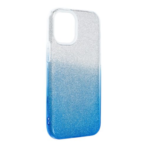 iPhone 12 Mini szilikon tok, hátlaptok, telefon tok, csillámos, kék-ezüst